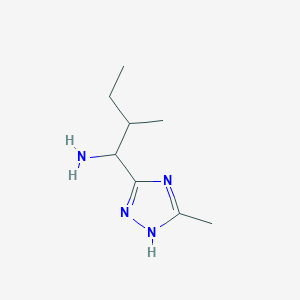 molecular formula C8H16N4 B13218473 2-methyl-1-(5-methyl-1H-1,2,4-triazol-3-yl)butan-1-amine 