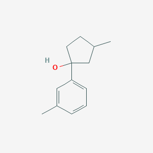 molecular formula C13H18O B13218484 3-Methyl-1-(3-methylphenyl)cyclopentan-1-ol 