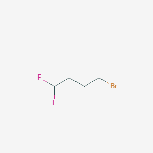 molecular formula C5H9BrF2 B13218500 4-Bromo-1,1-difluoropentane 