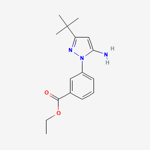molecular formula C16H21N3O2 B1321857 ethyl 3-(5-amino-3-tert-butyl-1H-pyrazol-1-yl)benzoate 