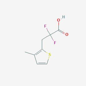 molecular formula C8H8F2O2S B13218573 2,2-Difluoro-3-(3-methylthiophen-2-yl)propanoic acid 