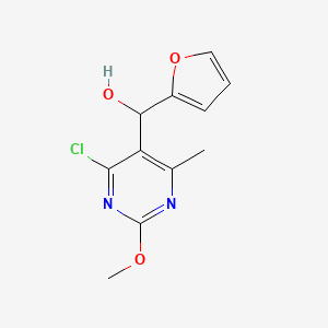 molecular formula C11H11ClN2O3 B13218598 (4-Chloro-2-methoxy-6-methylpyrimidin-5-yl)(furan-2-yl)methanol 