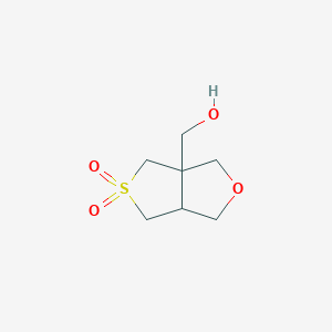 molecular formula C7H12O4S B13218656 3A-(hydroxymethyl)-hexahydro-5lambda6-thieno[3,4-c]furan-5,5-dione 