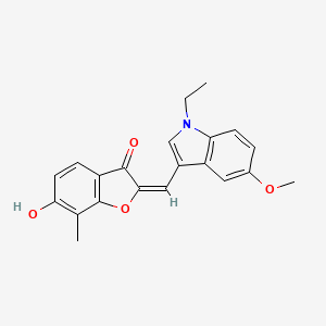 molecular formula C21H19NO4 B13218687 2-[(1-Ethyl-5-methoxy-1H-indol-3-yl)methylidene]-6-hydroxy-7-methyl-2,3-dihydro-1-benzofuran-3-one 