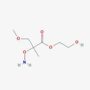 molecular formula C7H15NO5 B13218724 2-Hydroxyethyl 2-(aminooxy)-3-methoxy-2-methylpropanoate 