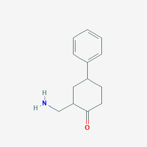 molecular formula C13H17NO B13218733 2-(Aminomethyl)-4-phenylcyclohexan-1-one 