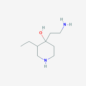 molecular formula C9H20N2O B13218743 4-(2-Aminoethyl)-3-ethylpiperidin-4-ol 