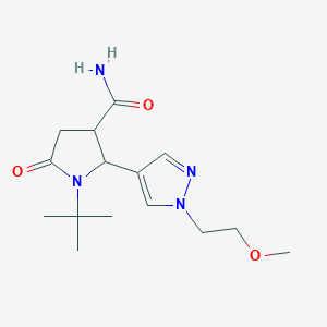 1-tert-Butyl-2-[1-(2-methoxyethyl)-1H-pyrazol-4-yl]-5-oxopyrrolidine-3-carboxamide