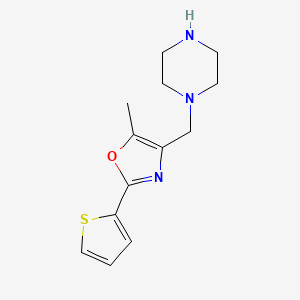 1-{[5-Methyl-2-(thiophen-2-YL)-1,3-oxazol-4-YL]methyl}piperazine