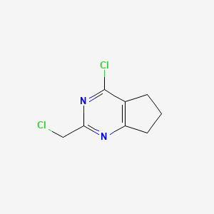 molecular formula C8H8Cl2N2 B13218847 4-chloro-2-(chloromethyl)-5H,6H,7H-cyclopenta[d]pyrimidine 