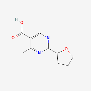 molecular formula C10H12N2O3 B13218862 4-Methyl-2-(oxolan-2-yl)pyrimidine-5-carboxylic acid 