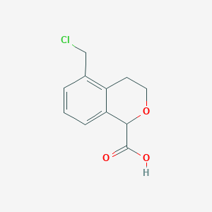 molecular formula C11H11ClO3 B13218875 5-(Chloromethyl)-3,4-dihydro-1H-2-benzopyran-1-carboxylic acid 