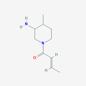 molecular formula C10H18N2O B13218884 1-(3-Amino-4-methylpiperidin-1-YL)but-2-EN-1-one 