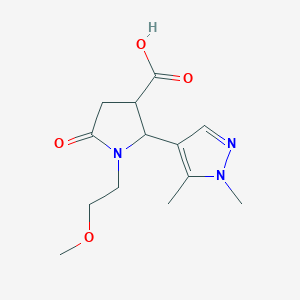 2-(1,5-dimethyl-1H-pyrazol-4-yl)-1-(2-methoxyethyl)-5-oxopyrrolidine-3-carboxylic acid