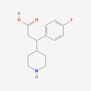 3-(4-Fluorophenyl)-3-(piperidin-4-yl)propanoic acid