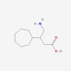 molecular formula C11H21NO2 B13218977 4-Amino-3-cycloheptylbutanoic acid 