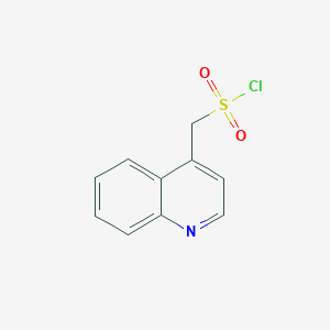 molecular formula C10H8ClNO2S B13218987 Quinolin-4-ylmethanesulfonyl chloride 