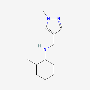 molecular formula C12H21N3 B13219023 2-methyl-N-[(1-methyl-1H-pyrazol-4-yl)methyl]cyclohexan-1-amine 