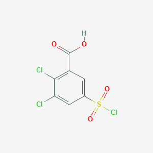 molecular formula C7H3Cl3O4S B1321903 2,3-二氯-5-(氯磺酰基)苯甲酸 CAS No. 53552-95-7