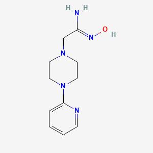 molecular formula C11H17N5O B13219053 N'-hydroxy-2-(4-pyridin-2-ylpiperazin-1-yl)ethanimidamide 