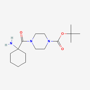 molecular formula C16H29N3O3 B13219159 Tert-butyl 4-[(1-aminocyclohexyl)carbonyl]piperazine-1-carboxylate 