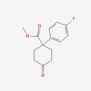 molecular formula C14H15FO3 B1321922 Methyl 1-(4-fluorophenyl)-4-oxocyclohexane-1-carboxylate CAS No. 80912-51-2