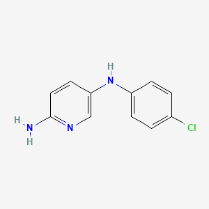 molecular formula C11H10ClN3 B13219225 N5-(4-Chlorophenyl)pyridine-2,5-diamine 