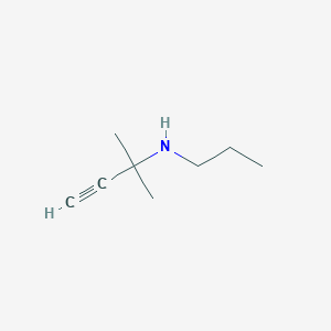 molecular formula C8H15N B13219280 (2-Methylbut-3-yn-2-yl)(propyl)amine 