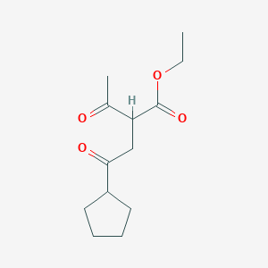 molecular formula C13H20O4 B13219311 Ethyl 2-acetyl-4-cyclopentyl-4-oxobutanoate 