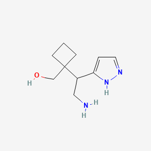 {1-[2-amino-1-(1H-pyrazol-3-yl)ethyl]cyclobutyl}methanol