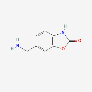 molecular formula C9H10N2O2 B13219348 6-(1-Aminoethyl)-2,3-dihydro-1,3-benzoxazol-2-one 