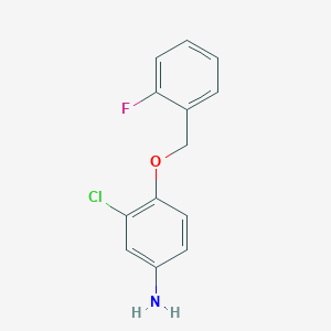 molecular formula C13H11ClFNO B1321936 3-氯-4-[(2-氟苯基)甲氧基]苯胺 CAS No. 179246-45-8