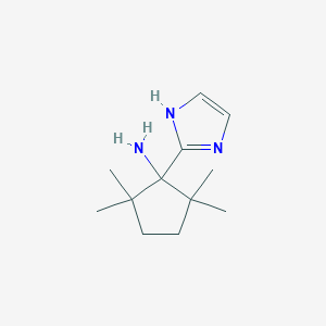 molecular formula C12H21N3 B13219398 1-(1H-Imidazol-2-yl)-2,2,5,5-tetramethylcyclopentan-1-amine 