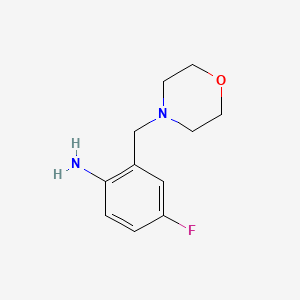 molecular formula C11H15FN2O B1321940 4-Fluoro-2-(4-morpholinylmethyl)aniline CAS No. 503160-33-6