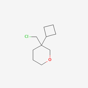 molecular formula C10H17ClO B13219403 3-(Chloromethyl)-3-cyclobutyloxane 