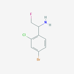 molecular formula C8H8BrClFN B13219405 1-(4-Bromo-2-chlorophenyl)-2-fluoroethan-1-amine 