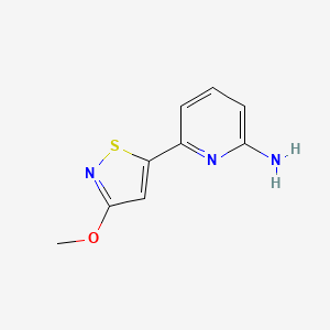 molecular formula C9H9N3OS B13219406 6-(3-Methoxy-1,2-thiazol-5-yl)pyridin-2-amine 