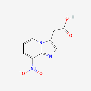 molecular formula C9H7N3O4 B13219446 2-{8-Nitroimidazo[1,2-a]pyridin-3-yl}acetic acid 