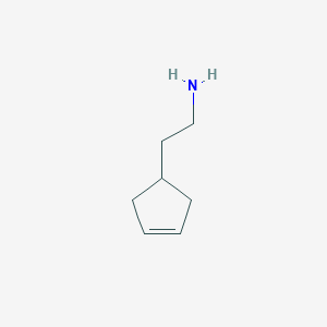 molecular formula C7H13N B13219482 2-(Cyclopent-3-en-1-yl)ethan-1-amine 