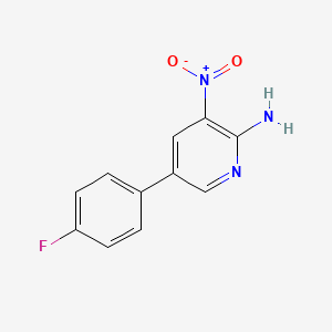 molecular formula C11H8FN3O2 B1321949 5-(4-氟苯基)-3-硝基-2-吡啶胺 CAS No. 640271-51-8