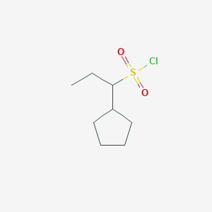 molecular formula C8H15ClO2S B13219536 1-Cyclopentylpropane-1-sulfonyl chloride 