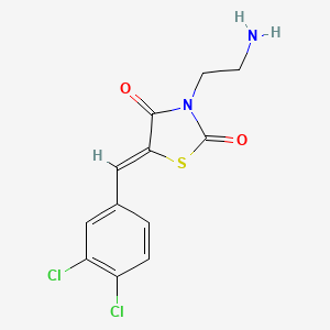 molecular formula C12H10Cl2N2O2S B13219543 3-(2-Aminoethyl)-5-[(3,4-dichlorophenyl)methylidene]-1,3-thiazolidine-2,4-dione 