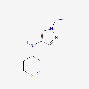 molecular formula C10H17N3S B13219546 1-ethyl-N-(thian-4-yl)-1H-pyrazol-4-amine 