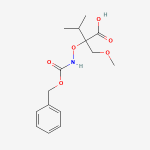 molecular formula C15H21NO6 B13219549 2-({[(Benzyloxy)carbonyl]amino}oxy)-2-(methoxymethyl)-3-methylbutanoic acid 