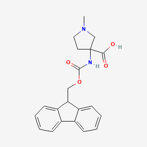 molecular formula C21H22N2O4 B13219569 3-({[(9H-fluoren-9-yl)methoxy]carbonyl}amino)-1-methylpyrrolidine-3-carboxylic acid 