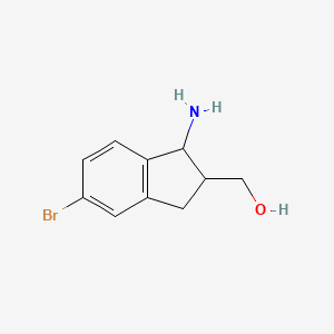 molecular formula C10H12BrNO B13219586 (1-amino-5-bromo-2,3-dihydro-1H-inden-2-yl)methanol 