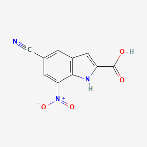 molecular formula C10H5N3O4 B13219639 5-Cyano-7-nitro-1H-indole-2-carboxylic acid 