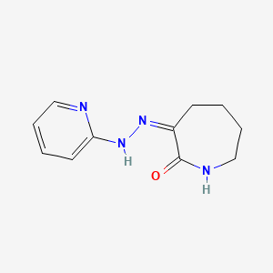 molecular formula C11H14N4O B13219650 (3Z)-3-(pyridin-2-ylhydrazinylidene)azepan-2-one 