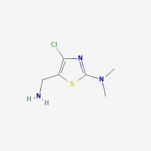 molecular formula C6H10ClN3S B13219688 5-(Aminomethyl)-4-chloro-N,N-dimethyl-1,3-thiazol-2-amine 