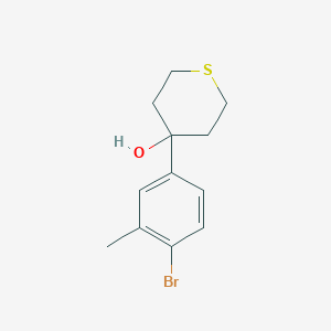 molecular formula C12H15BrOS B13219714 4-(4-Bromo-3-methylphenyl)thian-4-ol 